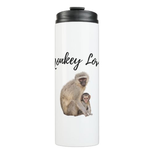 Cute Mother and Baby Monkeys Thermal Tumbler
