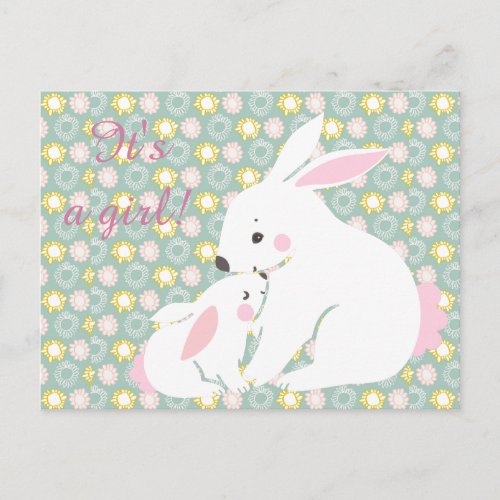 Cute mother  baby bunny Postcard