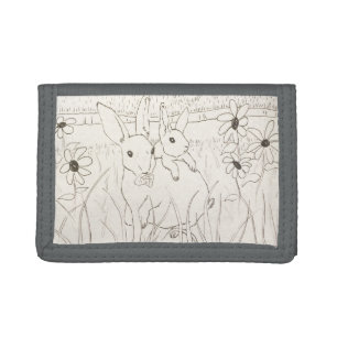 Cute Mother Baby Bunny Rabbits Trifold Wallet