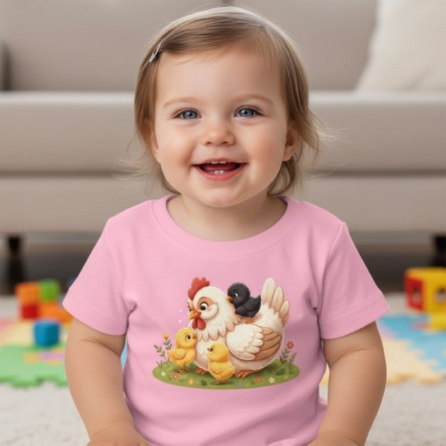 Cute Mother Hen Chick Farm Animal Toddler T-Shirt (Creator Uploaded)