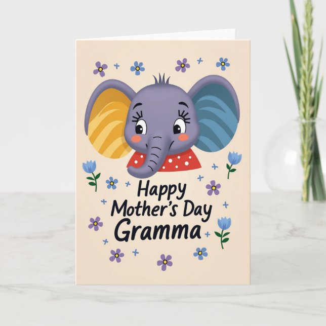 Cute Mothers Day Animal Card (Front)