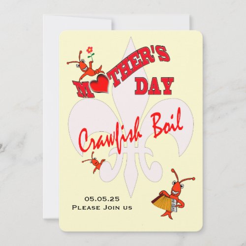 Cute Mothers Day Crawfish Boil Invitation