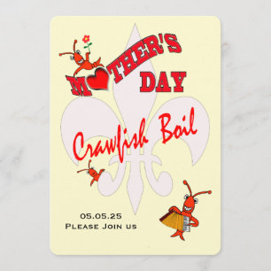 Cute Mother's Day Crawfish Boil Invitation