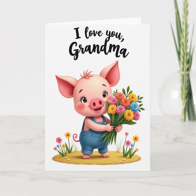 Cute Mothers Day Figure Card (Front)