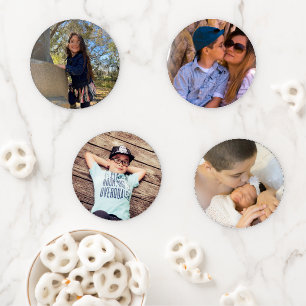 Cute Mother's Day Gift Family Photo Coaster Set