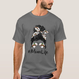 Cute Mother's Day Messy Bun Wrestling Mom Mommy Wo T-Shirt