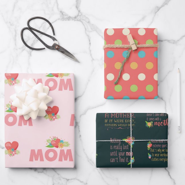 Cute Mother's Day Wrapping Paper Sheets (Front)