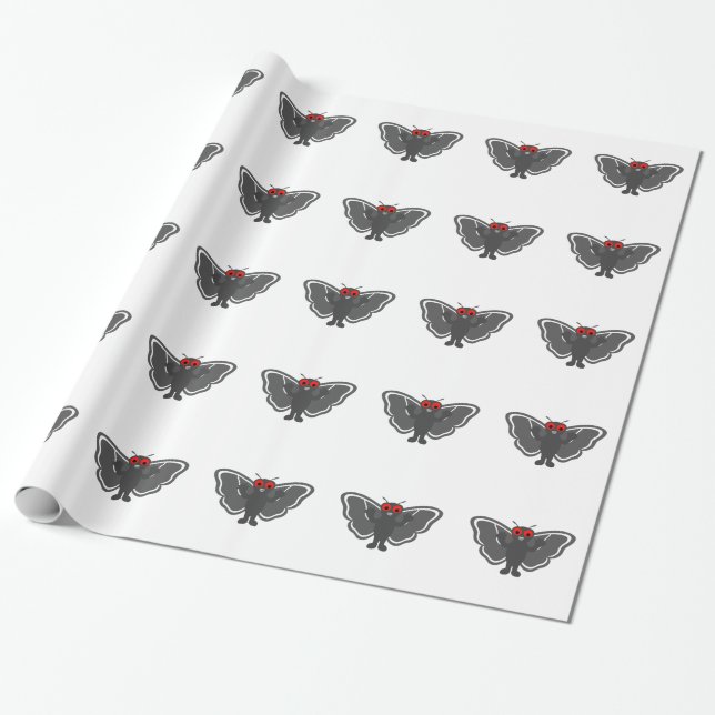 Cute Mothman Wrapping Paper (Unrolled)