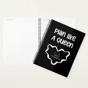 Cute Motivational Black and White Monogram Year Planner