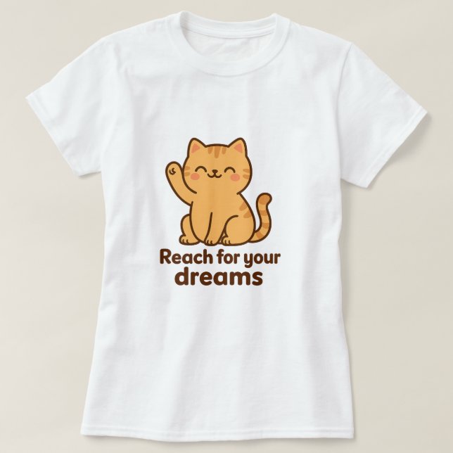 Cute Motivational Cat | Kawaii Positive Vibes T-Sh T-Shirt (Design Front)