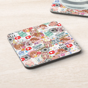 Cute Motivational – Positive Quote Kawaii  Beverage Coaster