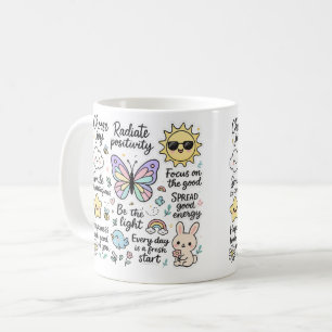 Cute Motivational Quotes & Happy Characters Coffee Mug