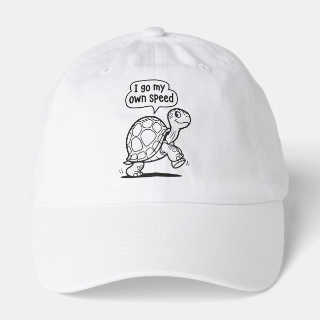 Cute Motivational Turtle Cartoon Hat (Front)