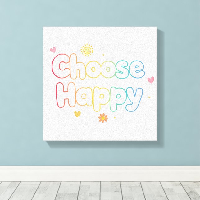 Cute Motivational Typography with Sparkles Canvas Print (Insitu(Wood Floor))