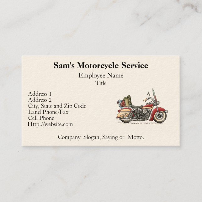 Cute Motorcycle Business Card (Front)