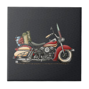 Cute Motorcycle Ceramic Tile