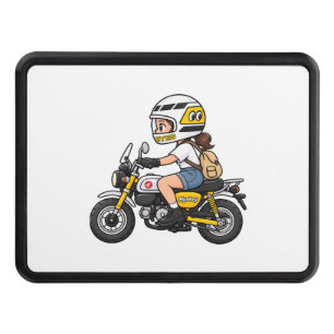 Cute Motorcycle Girl – Yellow Mini Bike Cartoon De Hitch Cover