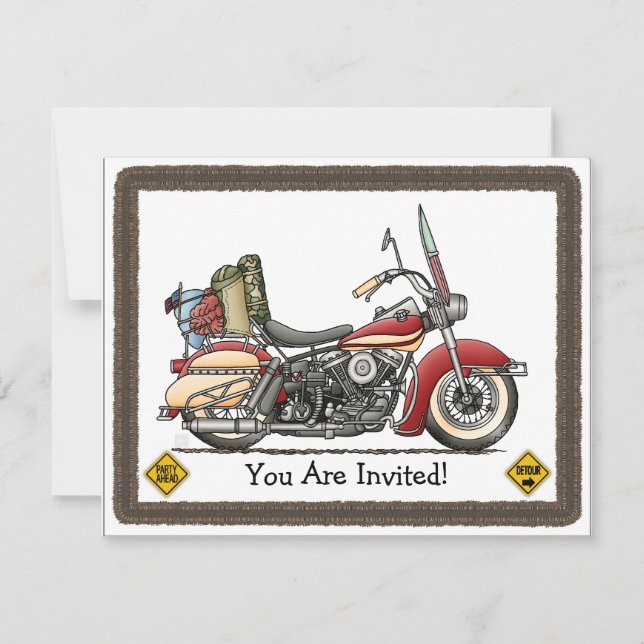 Cute Motorcycle Invitation (Front)