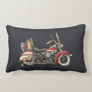 Cute Motorcycle Lumbar Pillow