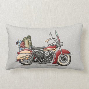 Cute Motorcycle Lumbar Pillow