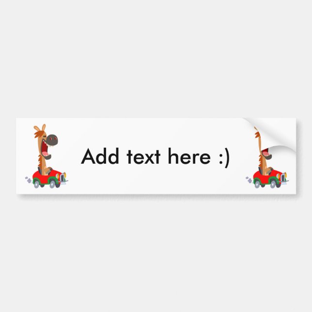 Cute Motorized Cartoon Horse Bumper Sticker (Front)