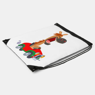 Cute Motorized Cartoon Horse Drawstring Backpack
