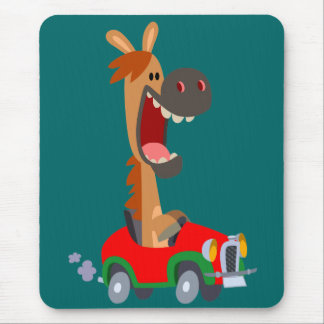 Cute Motorized Cartoon Horse Mousepad