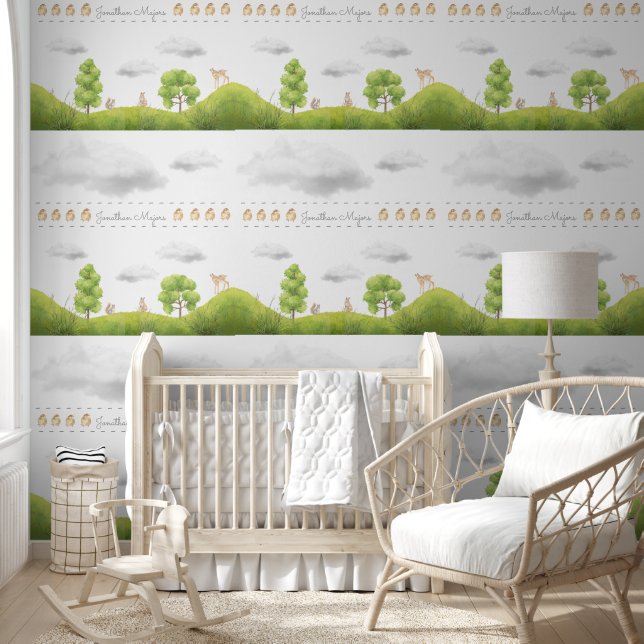 Cute mountains with  animals  wallpaper  (Kids)