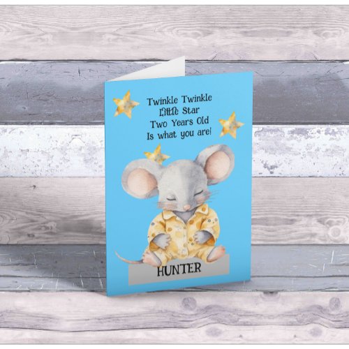 Cute Mouse 2nd Birthday Card