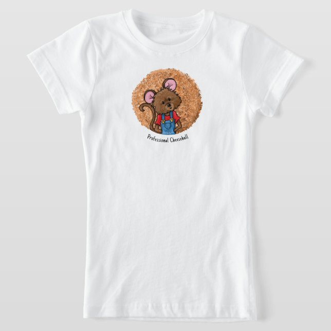 Cute Mouse and Cheeseball T-Shirt (Laydown)