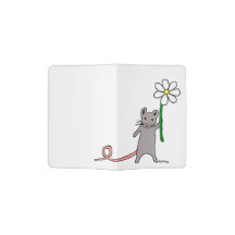 Cute Mouse And Flower Art Passport Holder