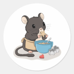 Cute Mouse Baking Cookies Kawaii Animal Sticker