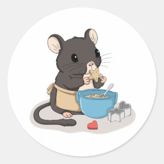 Cute Mouse Baking Cookies Kawaii Animal Sticker