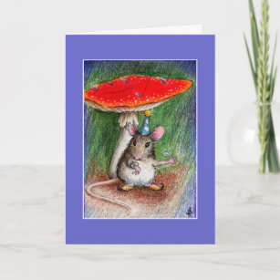 Cute mouse belated birthday card