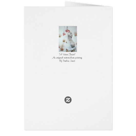 cute mouse berries snow scene wildlife chistmas (Back)