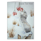 cute mouse berries snow scene wildlife chistmas (Front)