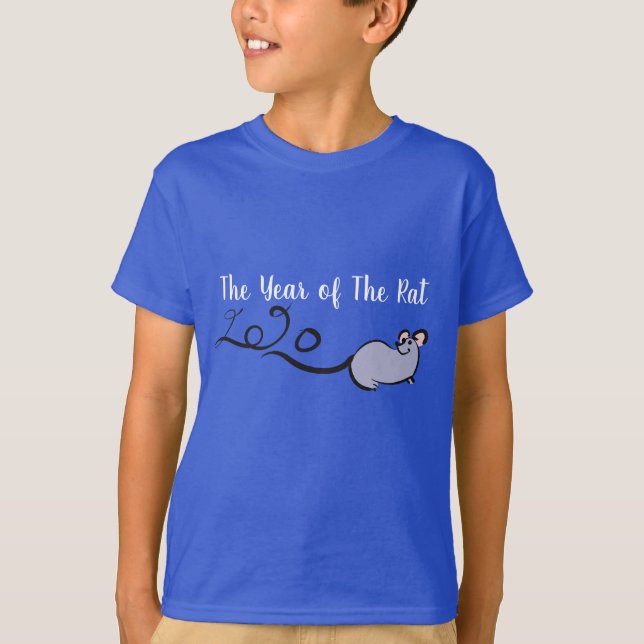 Cute Mouse Cartoon Lunar Rat New Year 2020 Kids T T-Shirt (Front)
