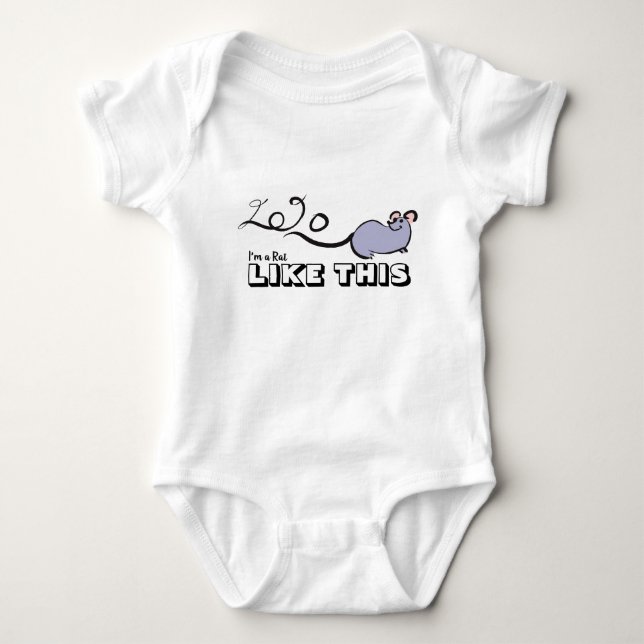 Cute Mouse Cartoon Rat New Year 2020 Baby Bodysuit (Front)