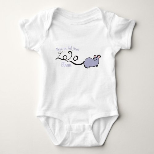 Cute Mouse Cartoon Rat New Year 2020 Name Bodysuit