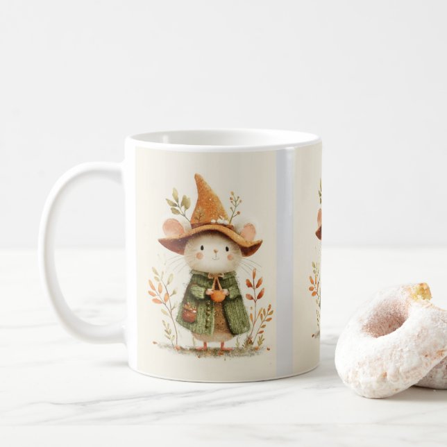 Cute Mouse Coffee Mug – Cozy Animal Art (With Donut)