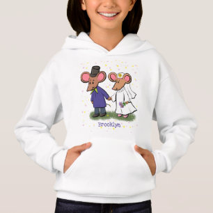 Cute mouse couple cartoon illustration hoodie