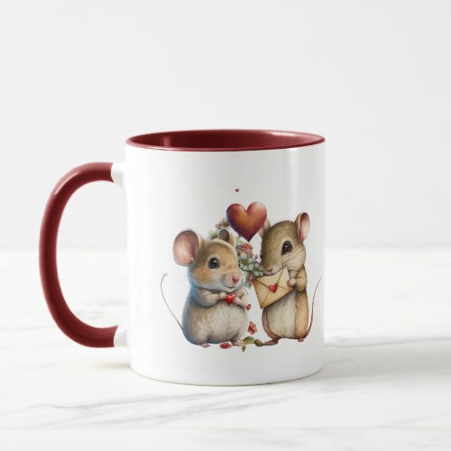 Cute Mouse Couple Valentines Day Coffee Mug