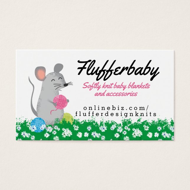 Cute mouse crochet knitting homespun yarn (Front)