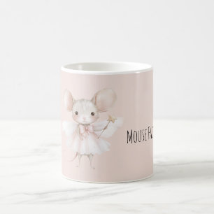 Cute Mouse Fairy Pink Wings Coffee Mug