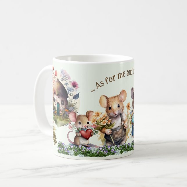 Cute Mouse Family Bible Scripture Mug (Front Left)