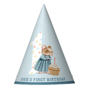 Cute Mouse First Birthday Party Hat