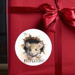 Cute Mouse gift No Peeking  Classic Round Sticker<br><div class="desc">This design may be personalized in the area provided by changing the photo and/or text. Or it can be customized by clicking Personalize this Template and then choosing the click to customize further option and delete or change the color of the background, add text, change the text color or style,...</div>