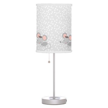 Cute Mouse, Grey & White Polkadots Kids or Nursery