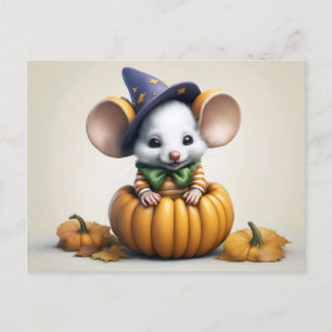 Cute mouse halloween autumn Hello miss you card