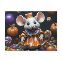 cute mouse halloween personalized custom card